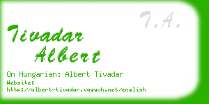 tivadar albert business card